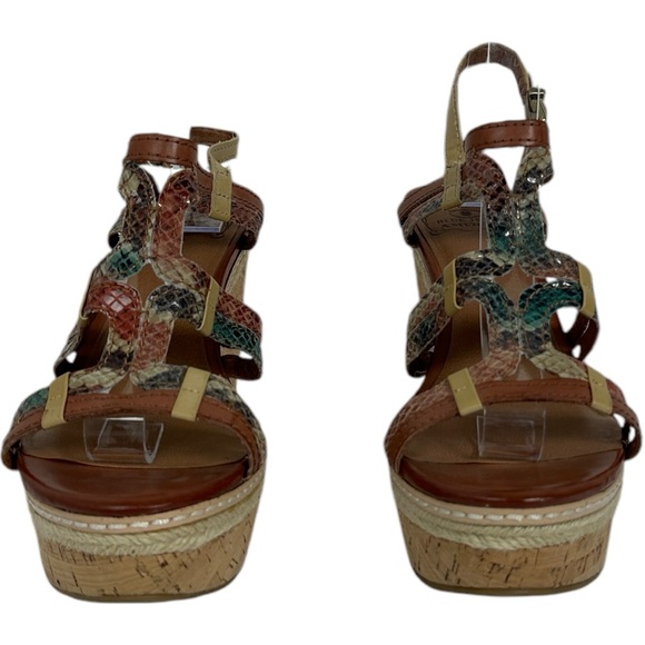 Lucky Brand Keena Platform Wedge Sandals Y2K Slingback Womens Size 9.5 Snake 4" - Picture 8 of 11